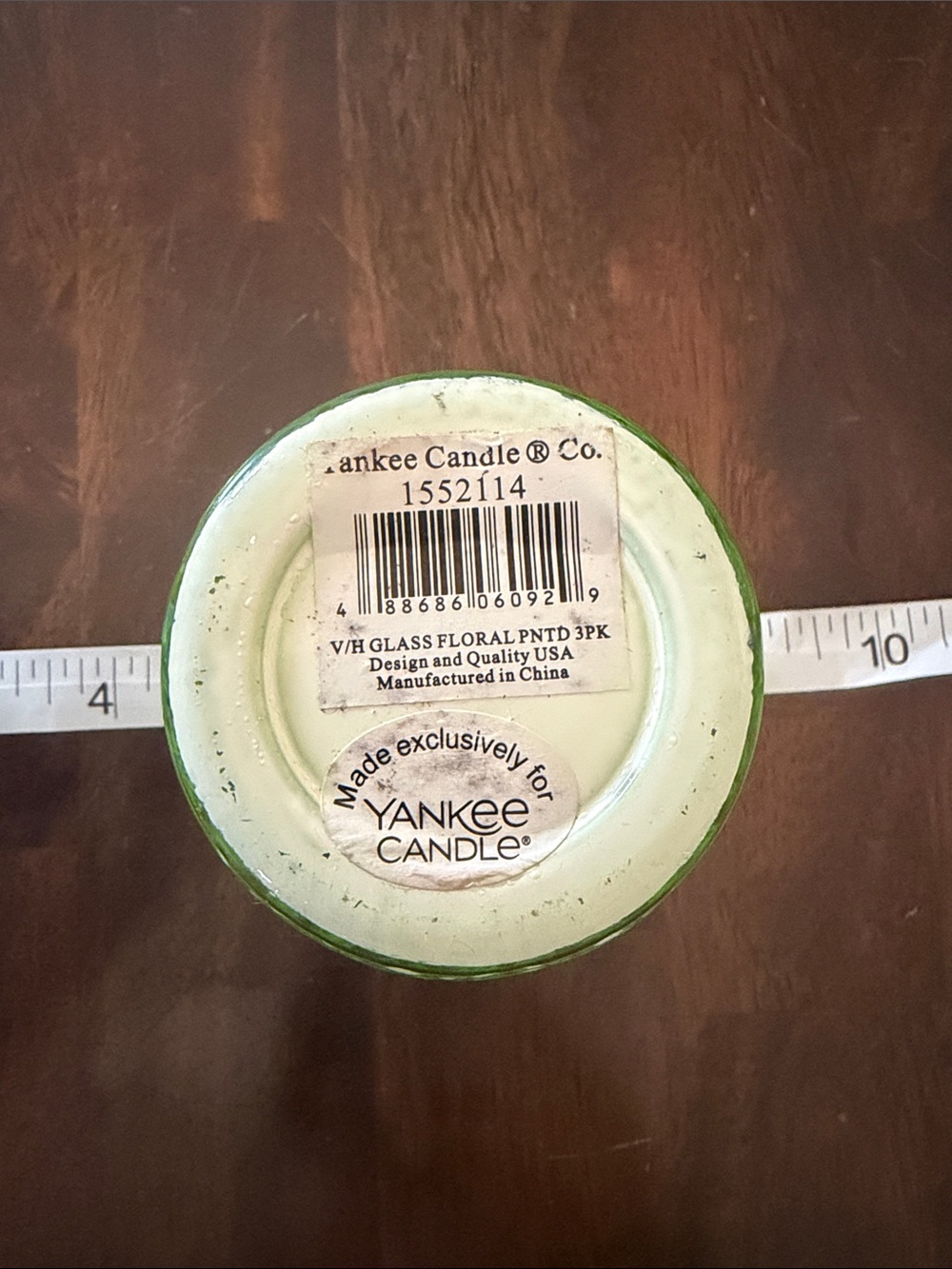 Yankee Candle Blue and Green Floral Glass Votive Holders - Picture 4 of 8